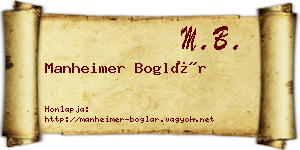 Manheimer Boglár névjegykártya